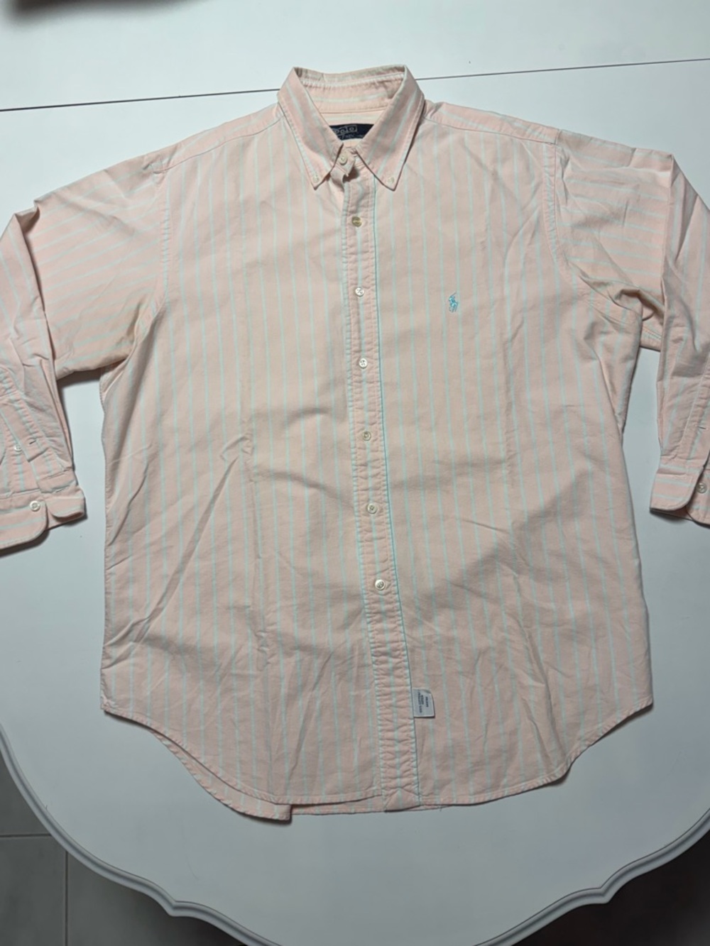 Polo Ralph Lauren Pale Pink Striped Button-Down Oxford Shirt - Picture 2 of 15